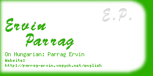 ervin parrag business card